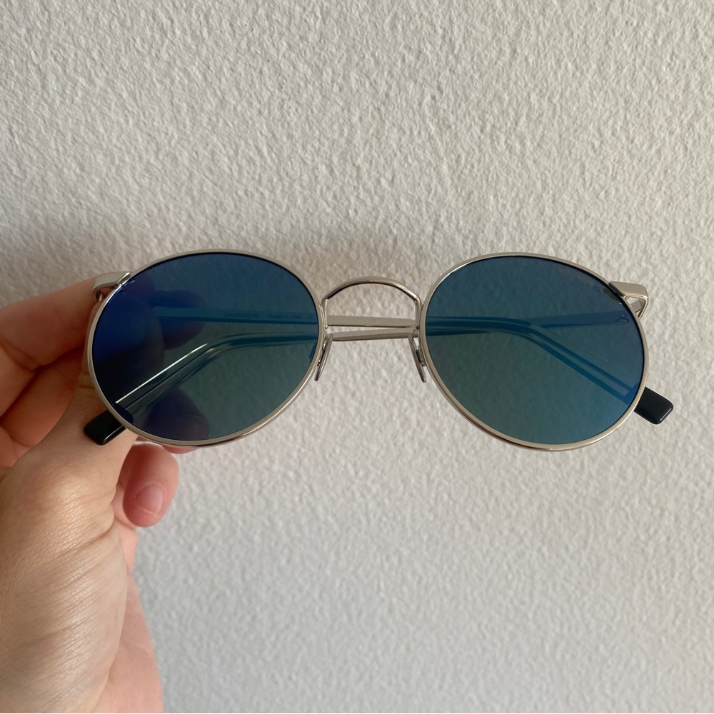 Randolph White Gold E.P. Skull Polarized Cobalt Sunglasses Aviators